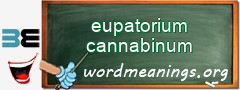 WordMeaning blackboard for eupatorium cannabinum
